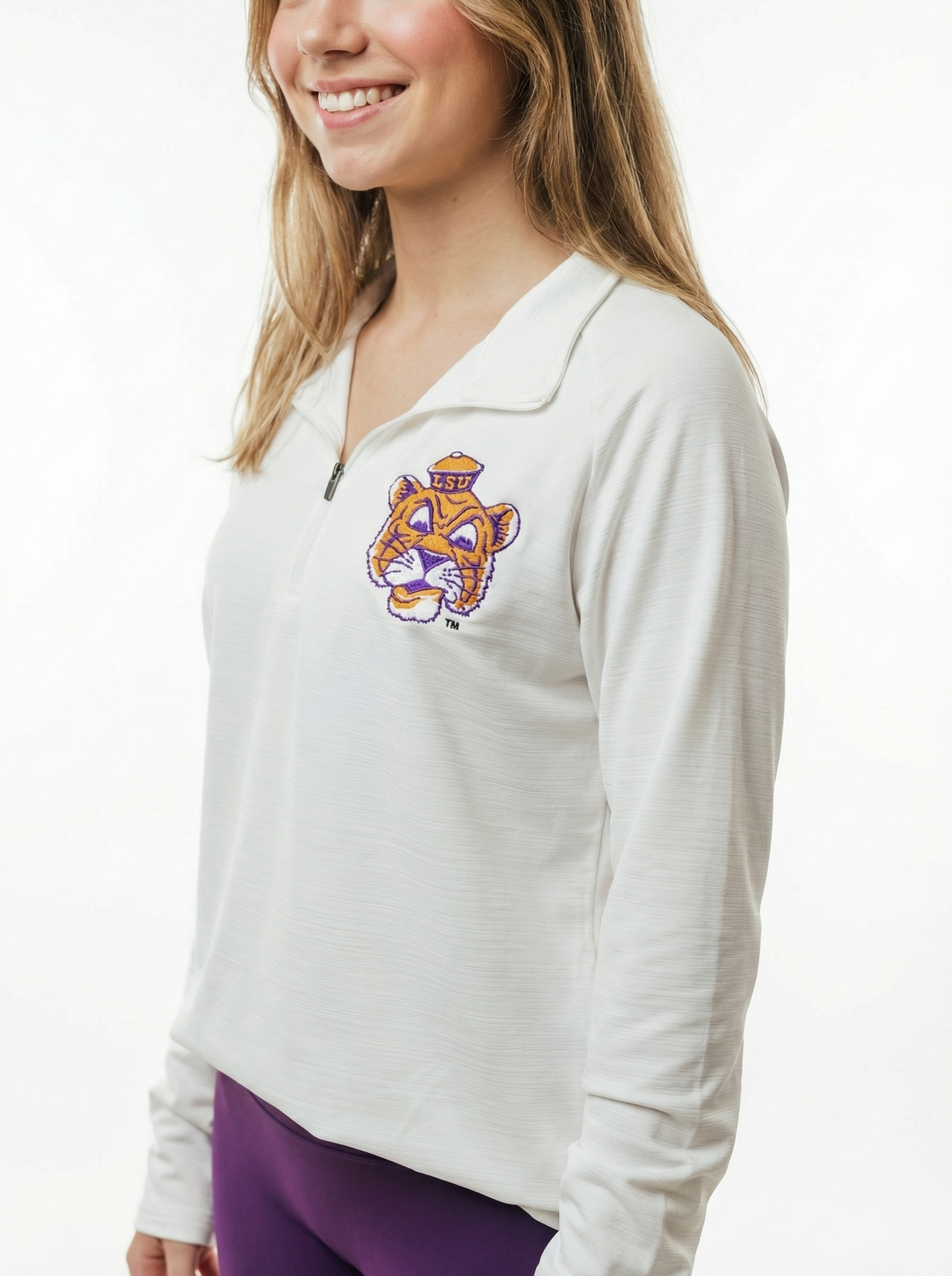 LSU Tigers Women's | "Retro Mike Head" 1/4 Zip