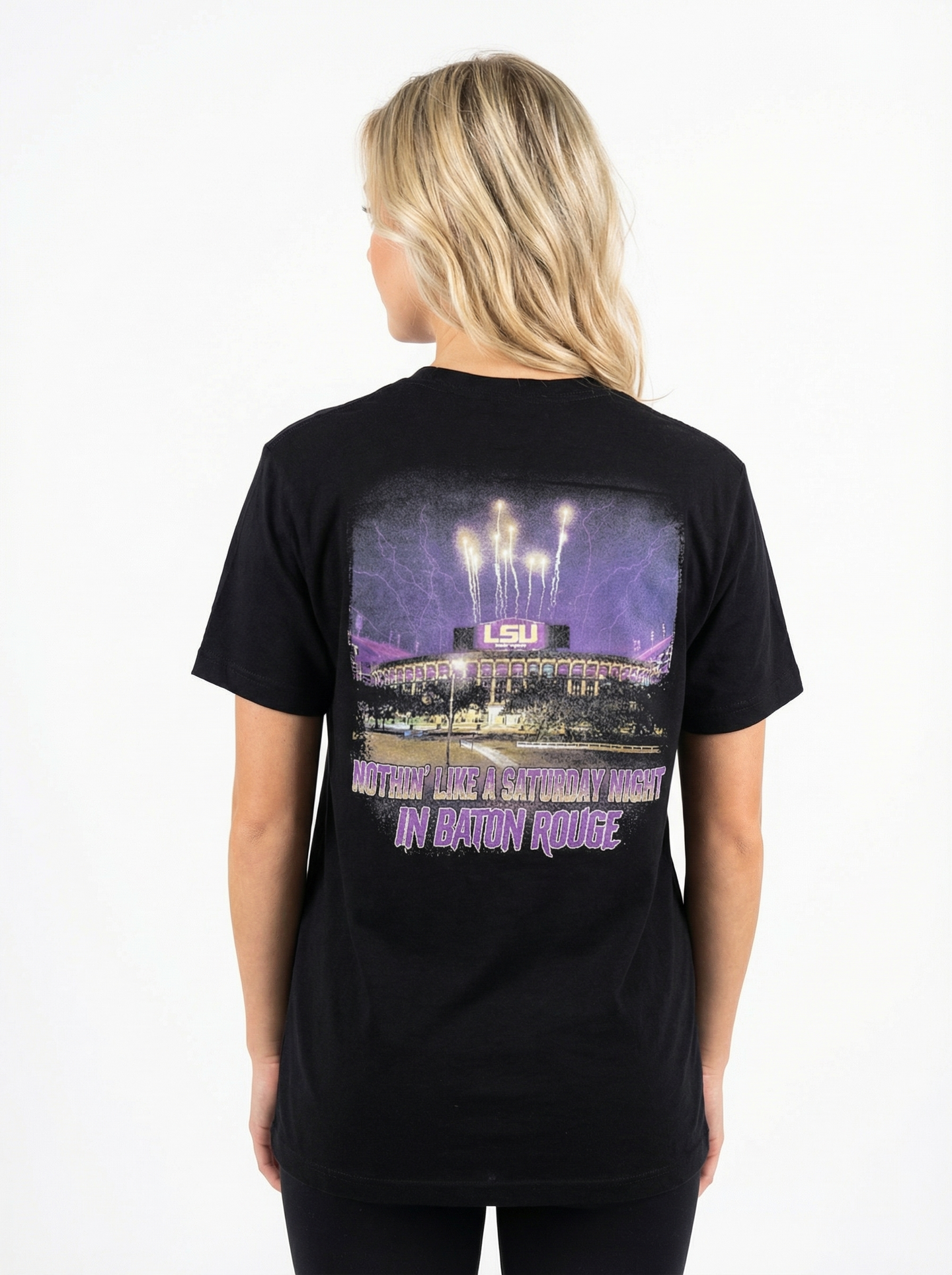 LSU Tigers Women's | "Saturday Night In Baton Rouge" Black T-Shirt