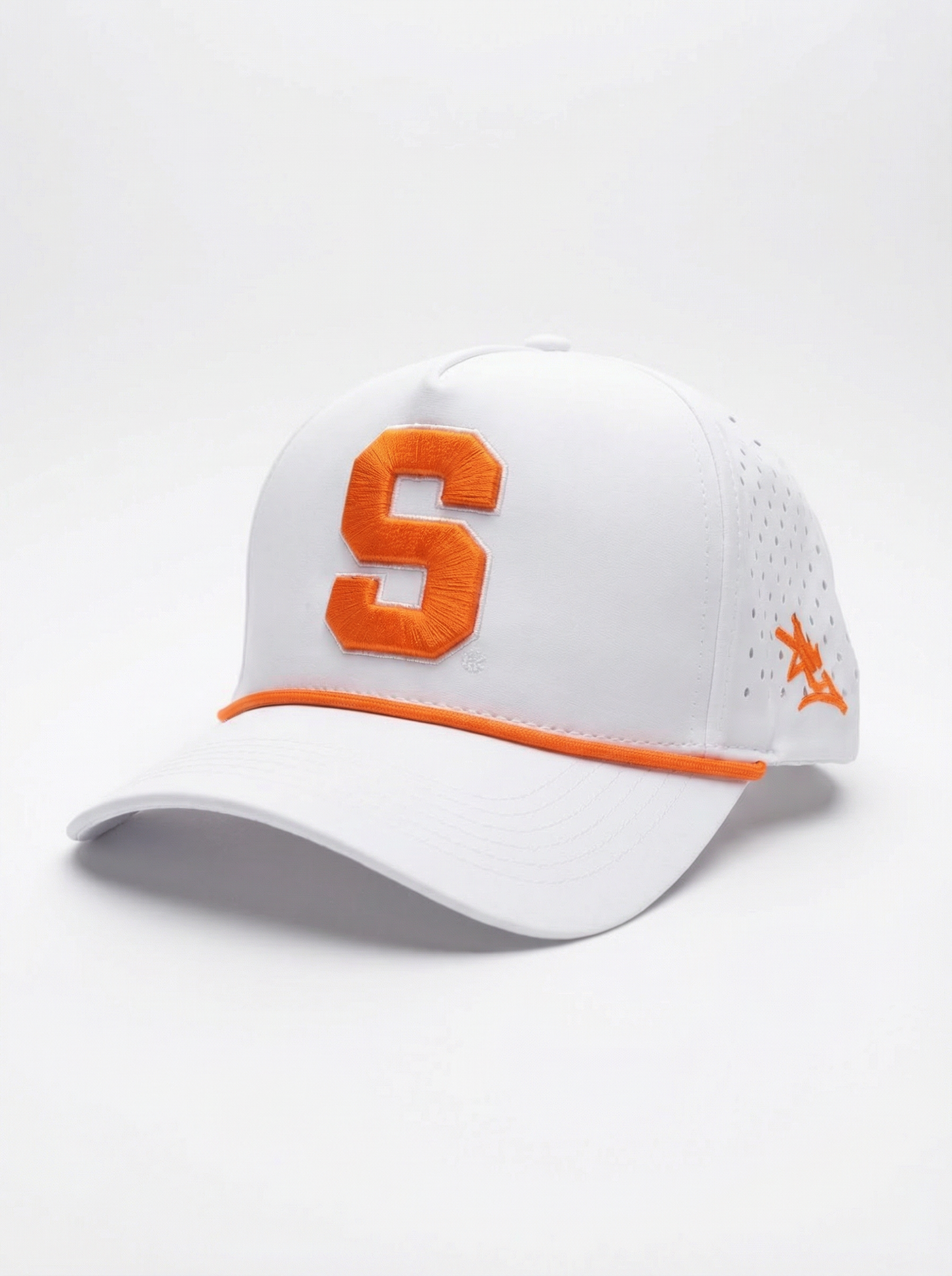 Syracuse Unisex | "Standard S Roped" White Moisture Wicking Hat