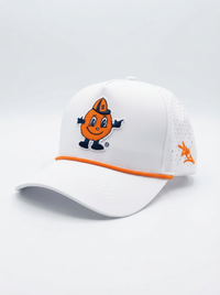 Syracuse Unisex | "Otto Roped" White Moisture Wicking Hat