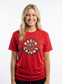 Louisiana Lafayette Unisex | "Circle Ragin Cajuns" Red T-Shirt