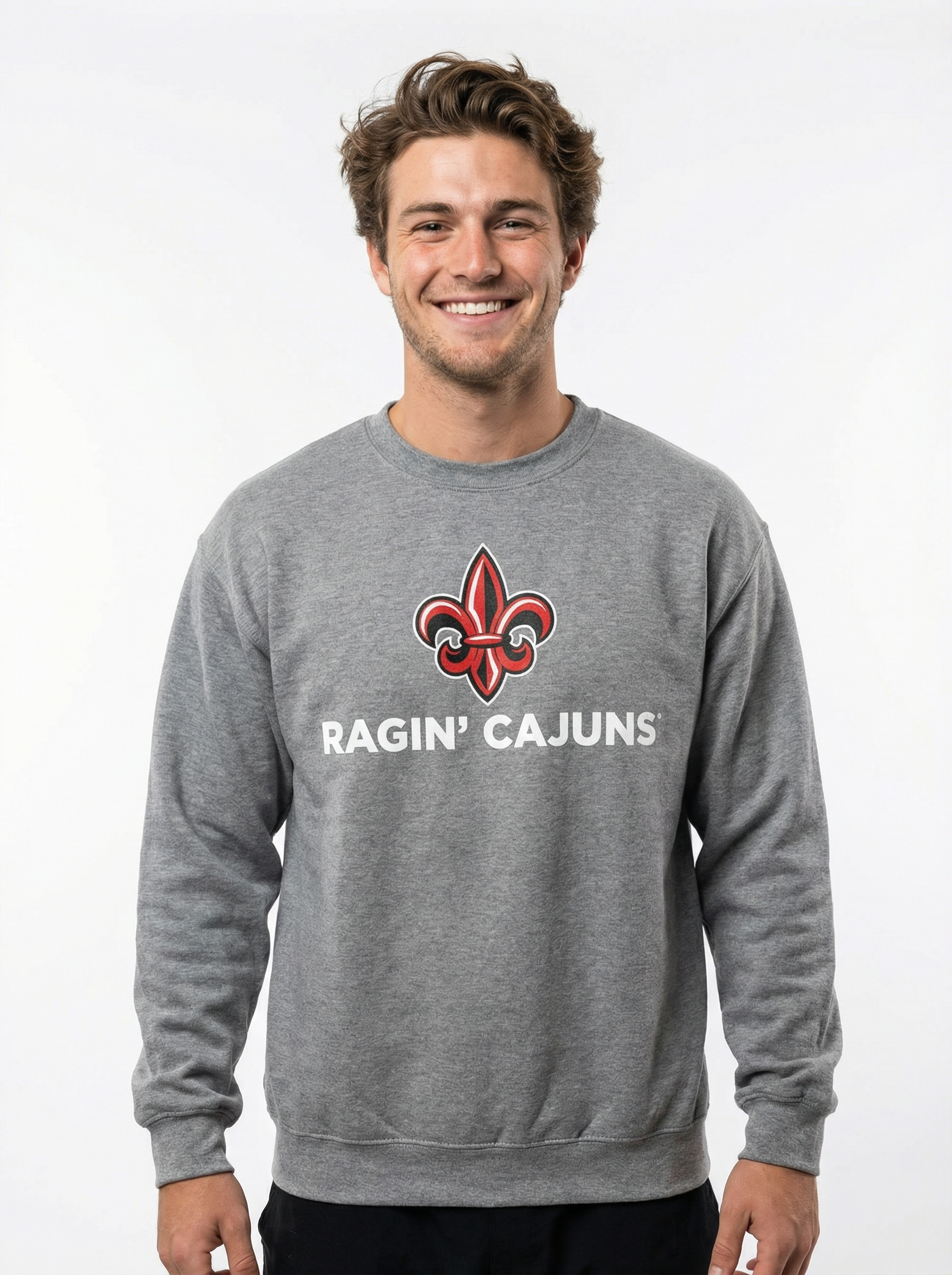 Louisiana Lafayette Men's | "Fleur-De-Lis Ragin Cajuns" Crew Neck