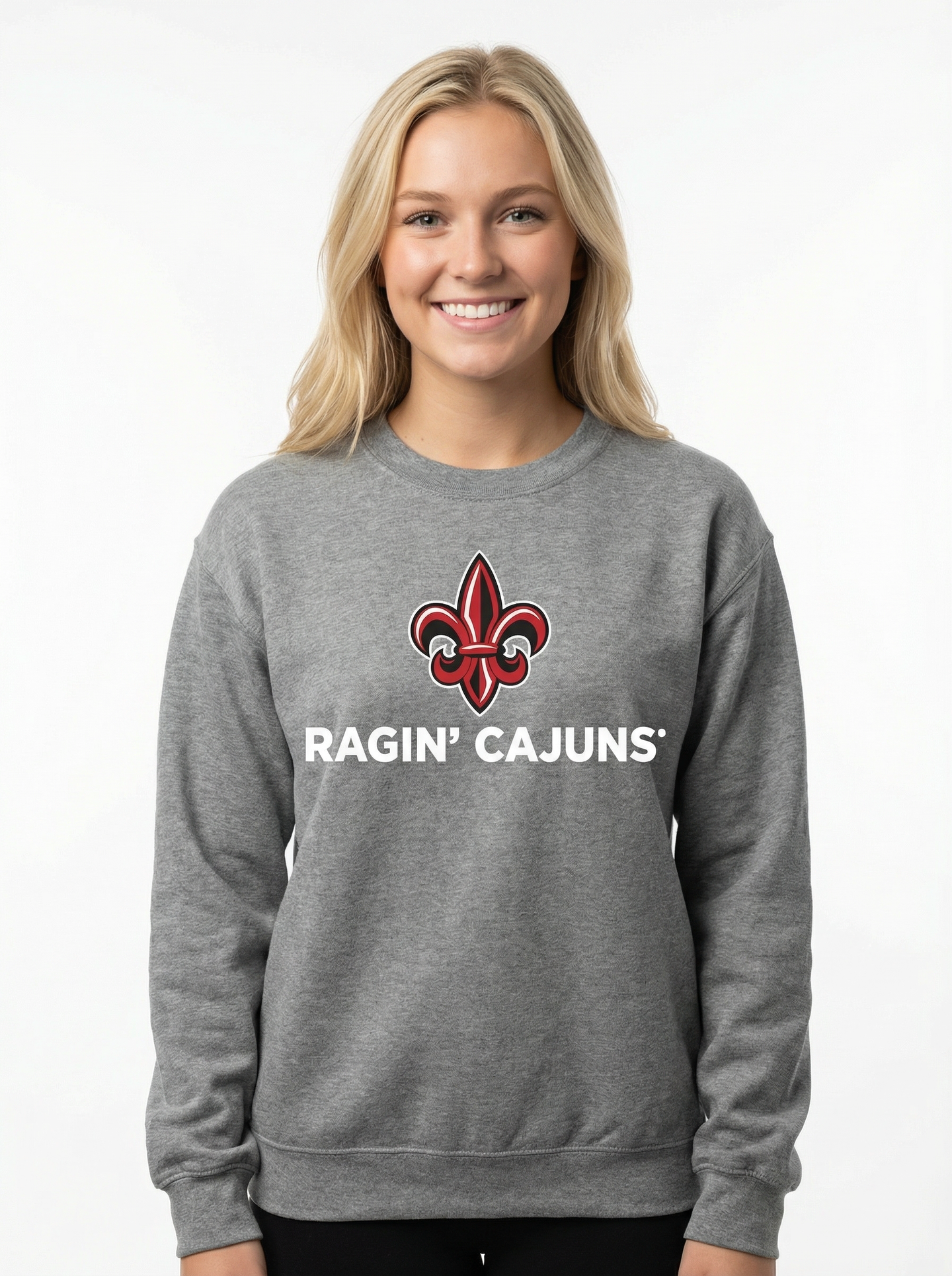 Louisiana Lafayette Women's | "Fleur-De-Lis Ragin Cajuns" Crew Neck