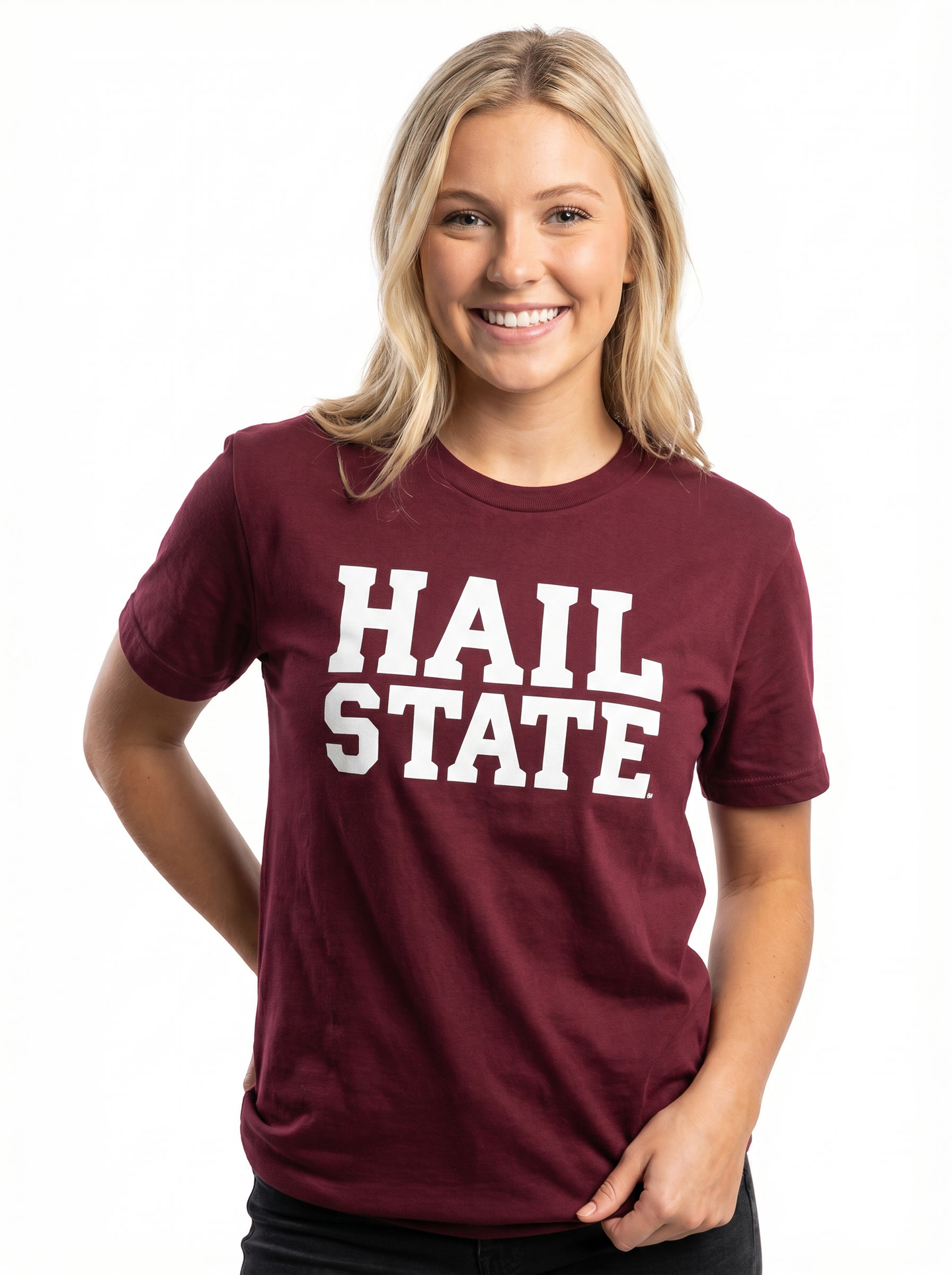 MSU Bulldogs Women's | "Hail State Bold Maroon" Tee