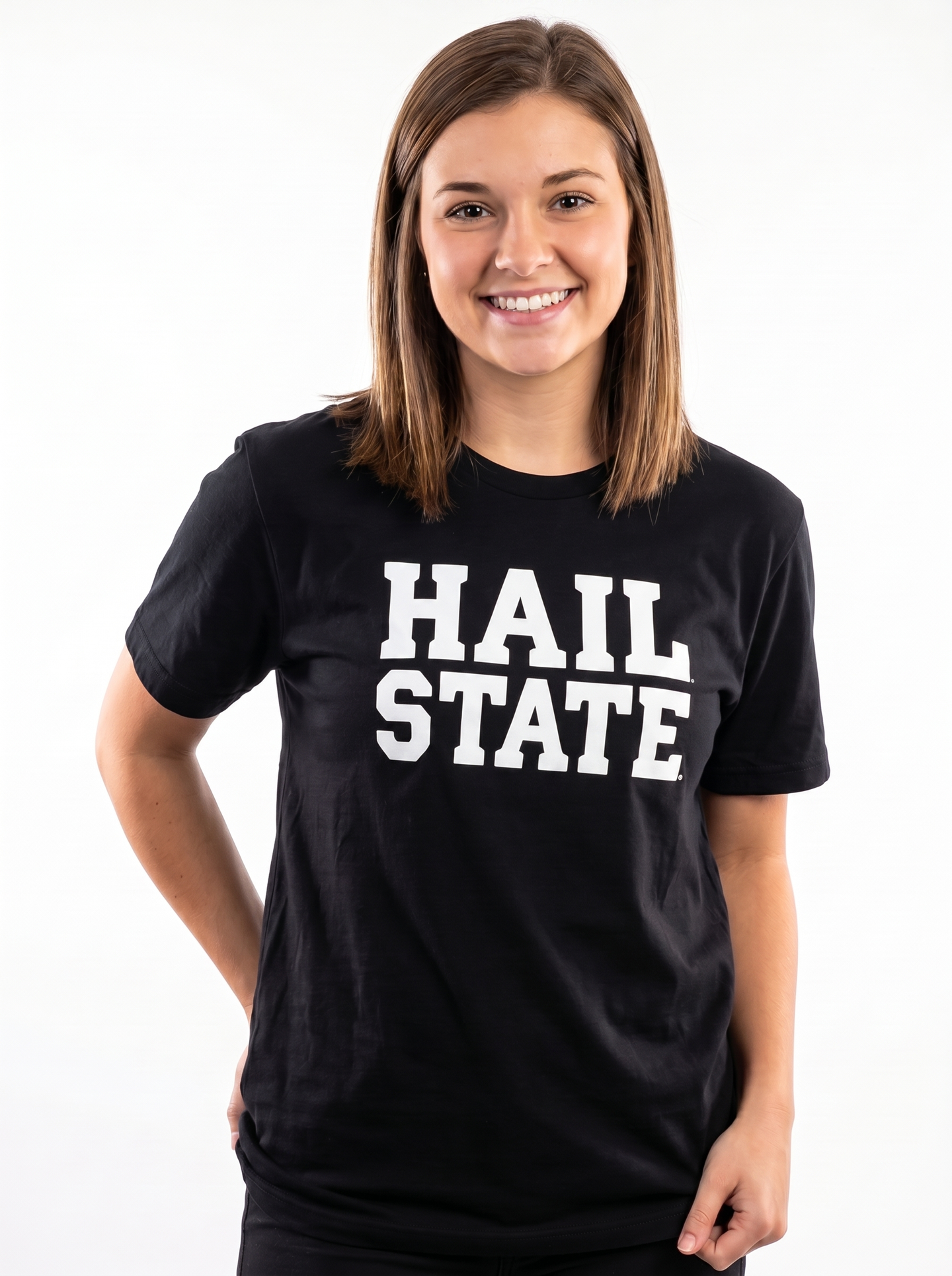 MSU Bulldogs Women's | "Hail State Bold Black" Tee