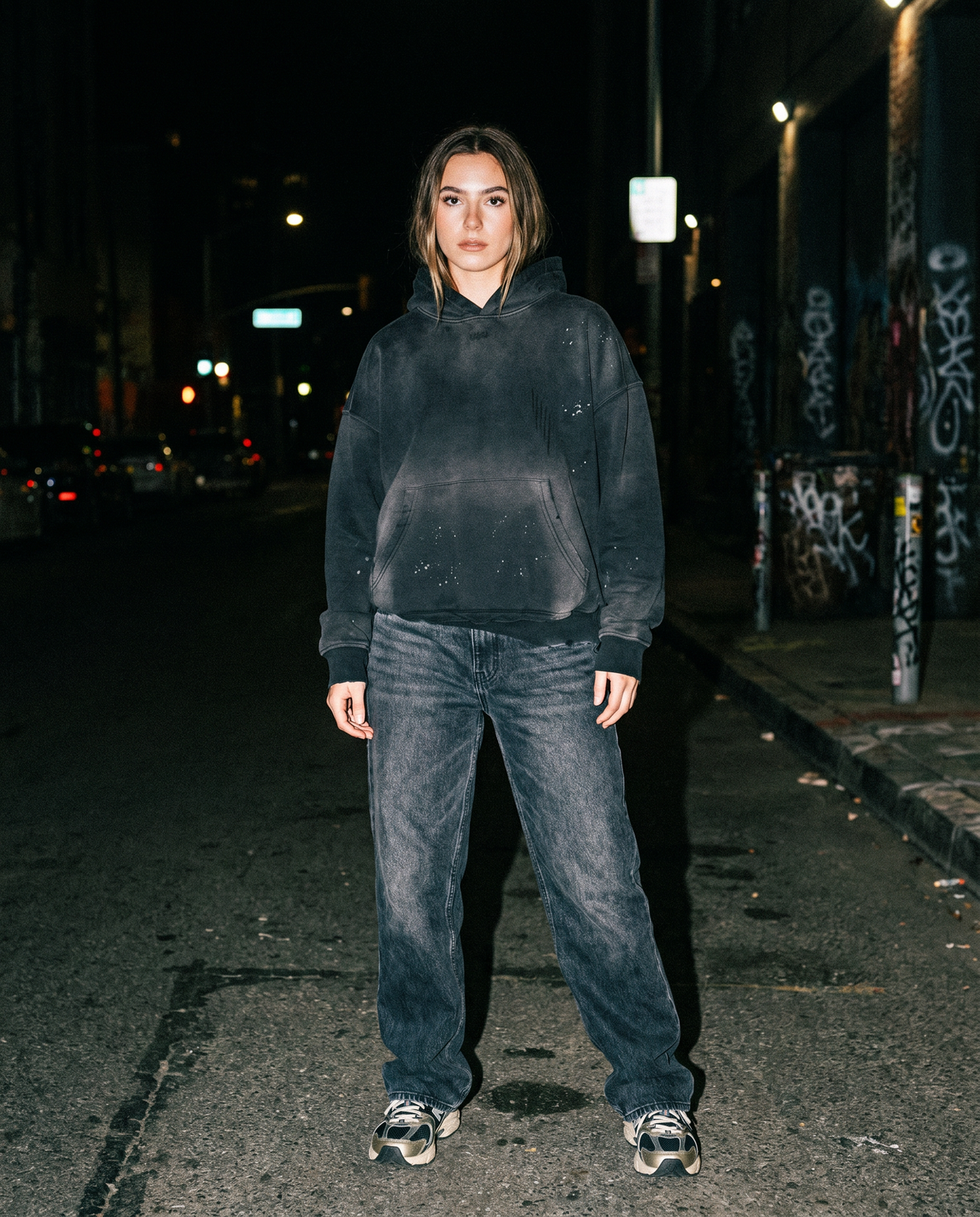 The Midnight | Acid-Wash Hoodie — Women's