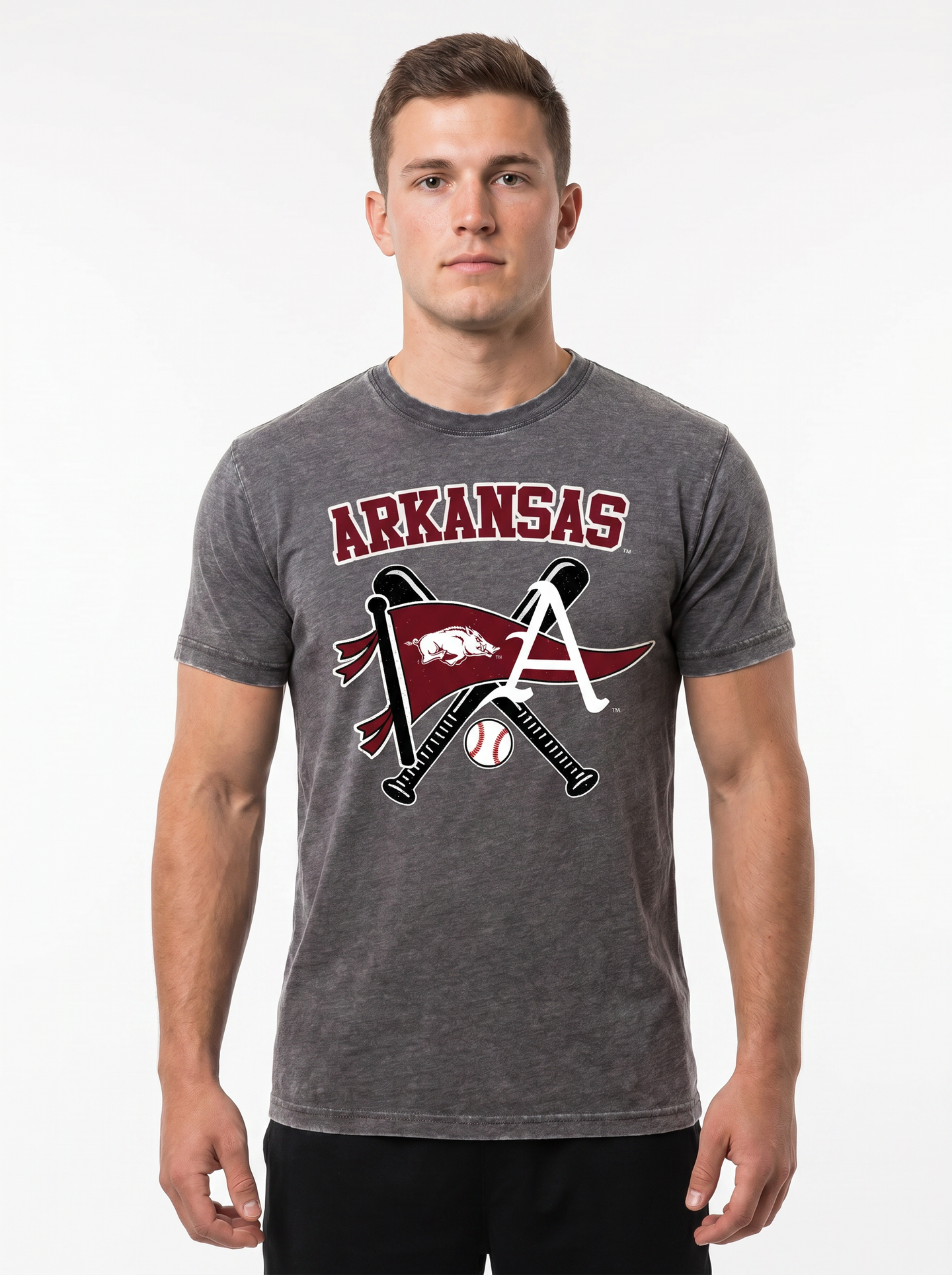Arkansas | Omaha Dreams Acid-Wash Tee — Men's