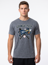 Georgia Tech | Omaha Dreams Acid-Wash Tee — Men's