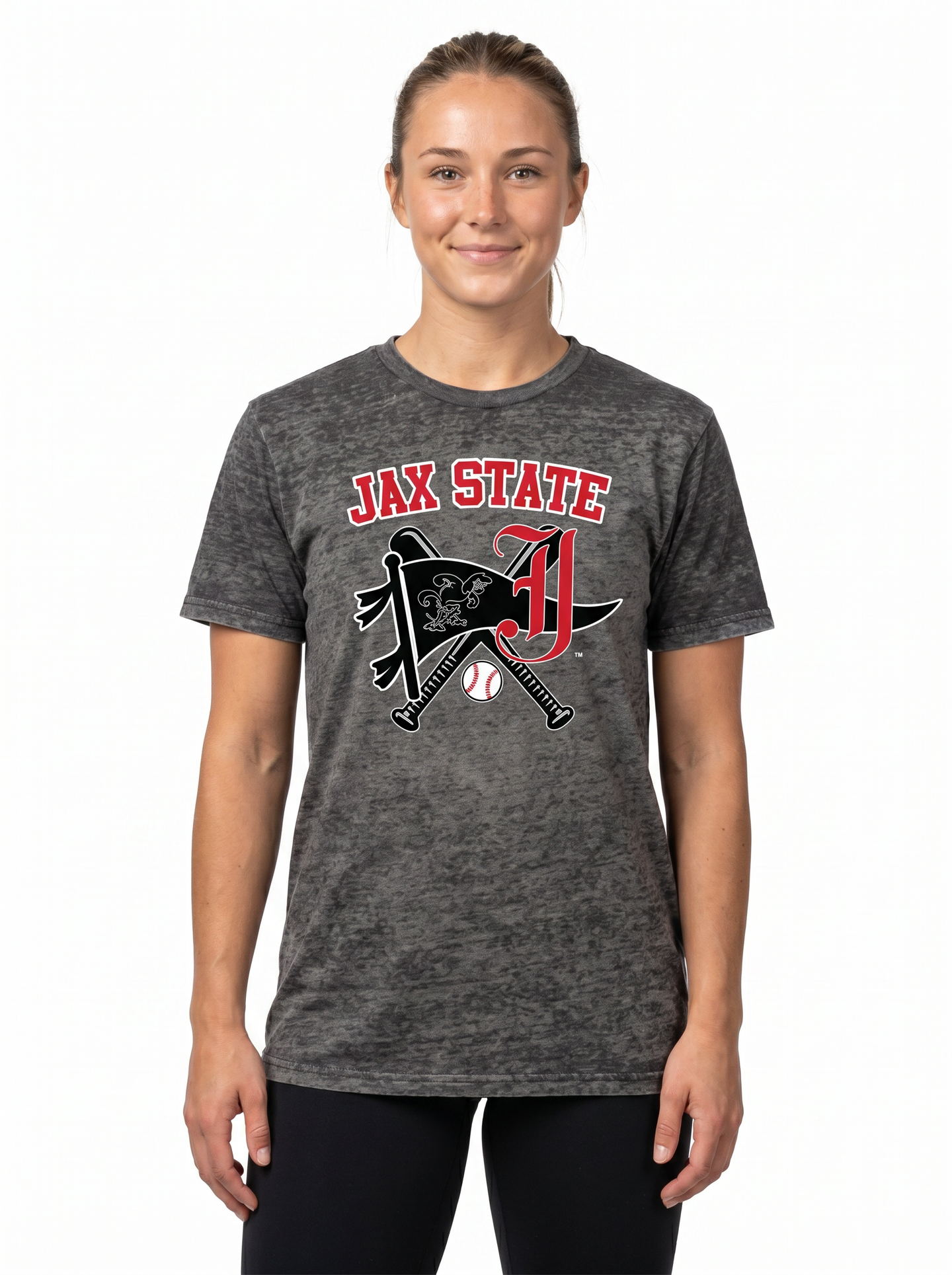 Jacksonville State | Omaha Dreams Acid-Wash Tee — Women's