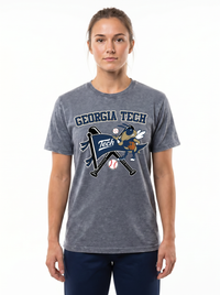 Georgia Tech | Omaha Dreams Acid-Wash Tee — Women's