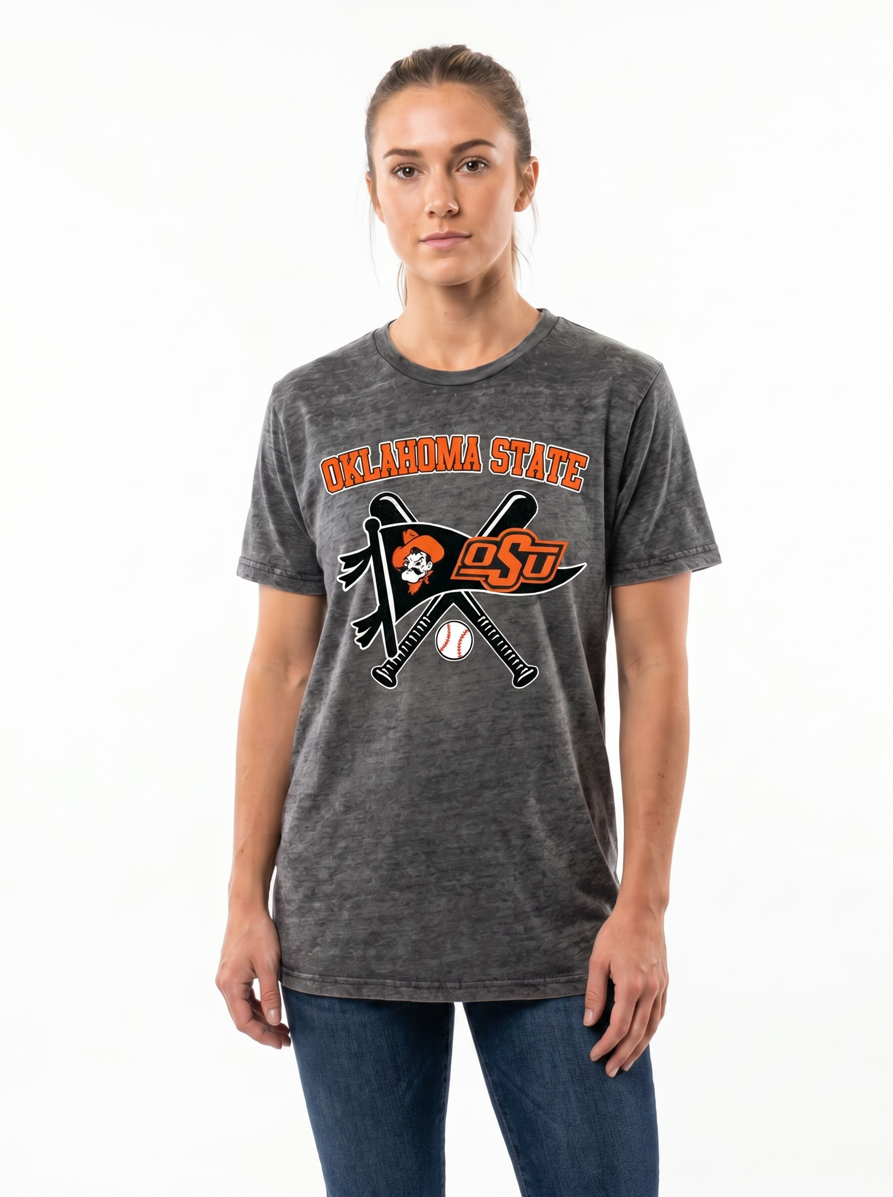 Oklahoma State | Omaha Dreams Acid-Wash Tee — Women's
