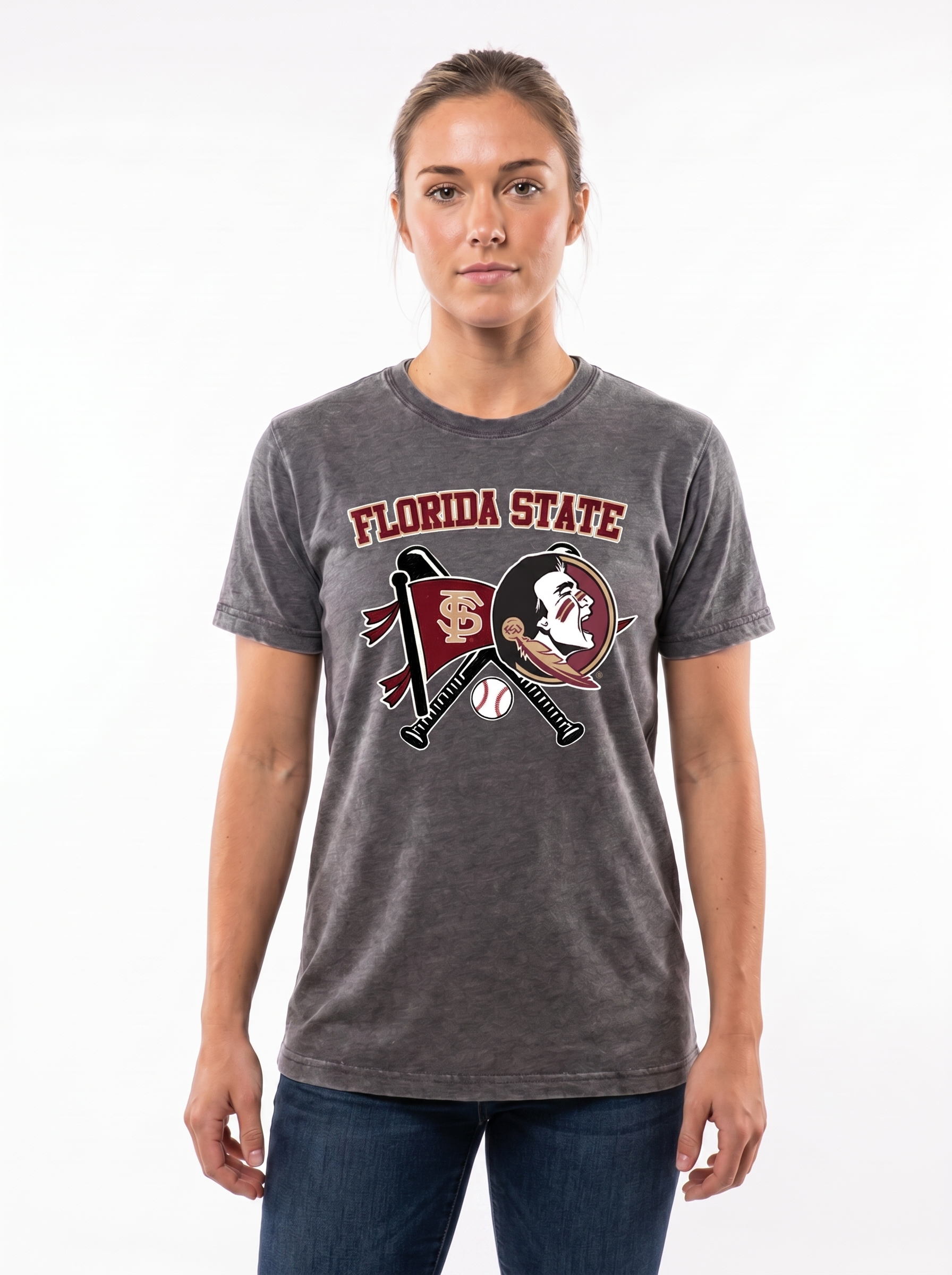 Florida State | Omaha Dreams Acid-Wash Tee — Women's