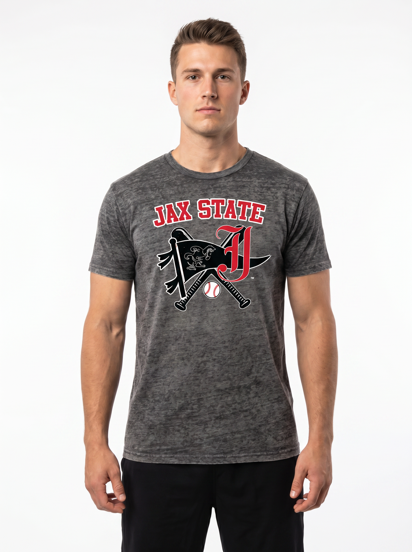 Jacksonville State | Omaha Dreams Acid-Wash Tee — Men's