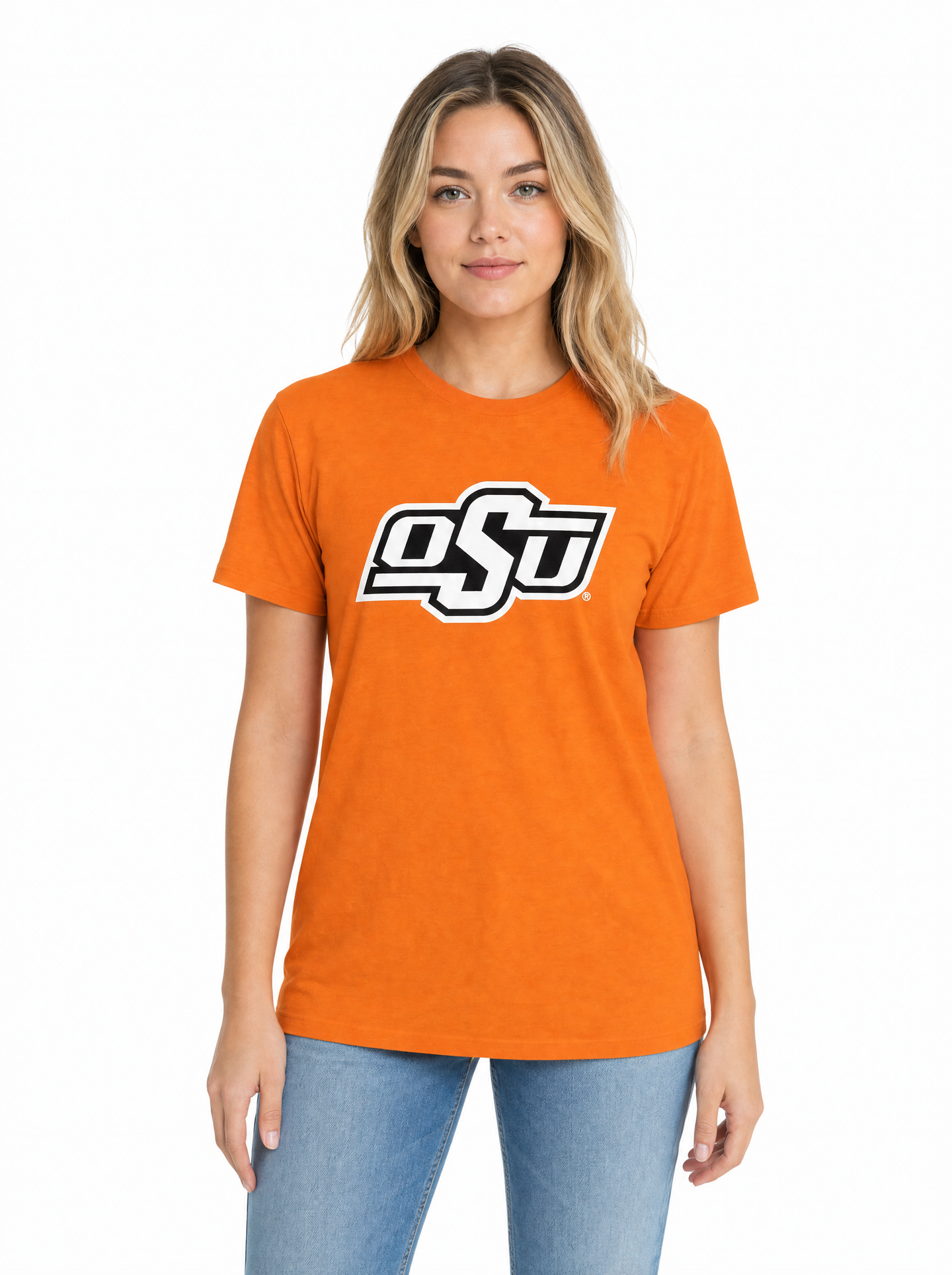 Oklahoma State Cowboys Women's | Orange "OSU Block" Tee