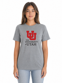 Utah Utes Women's | Grey "Interlocking UU" Tee