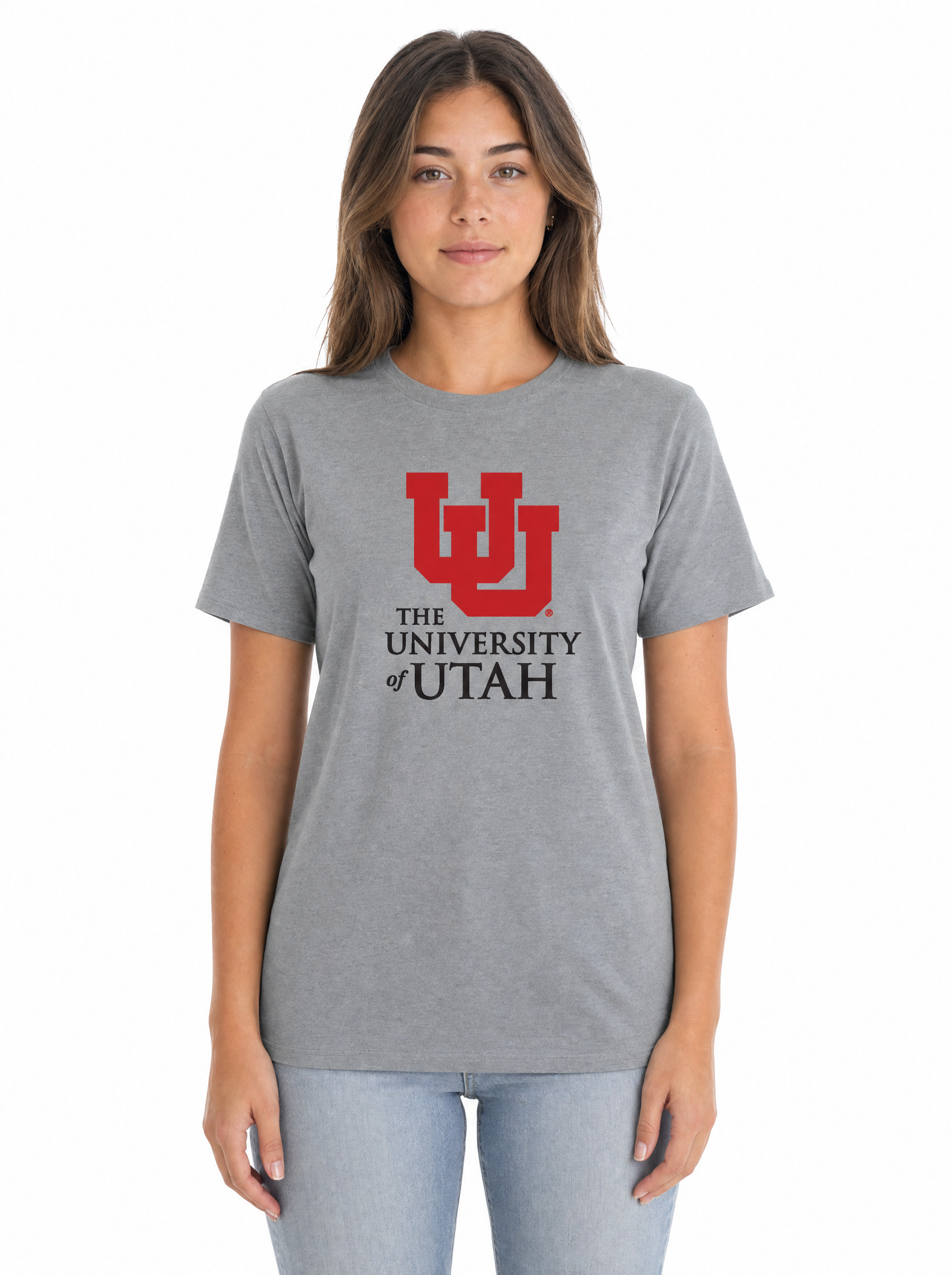 Utah Utes Women's | Grey "Interlocking UU" Tee