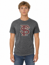 Florida State Seminoles Men's | Charcoal "Interlocking FS" Acid Wash Tee