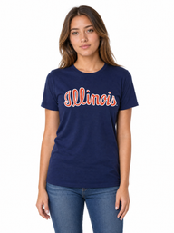 Illinois Fighting Illini Women's | Navy "Illinois Script" Tee
