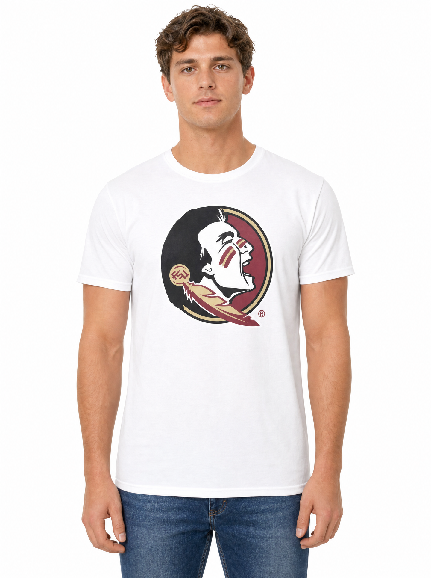 Florida State Seminoles Men's | White "Seminole Head" Tee