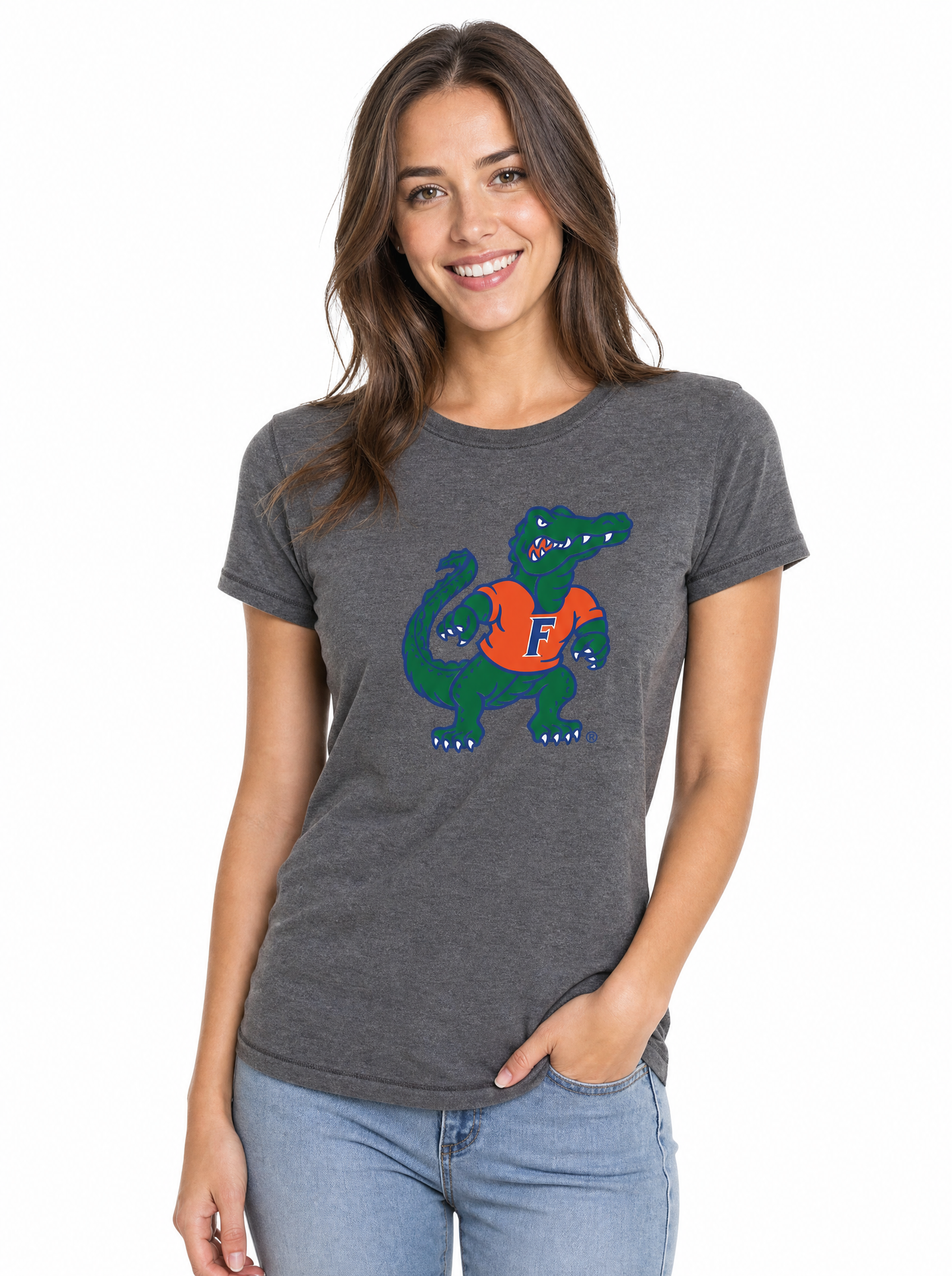 Florida Gators Women's | "Albert" Grey Acid Wash Tee