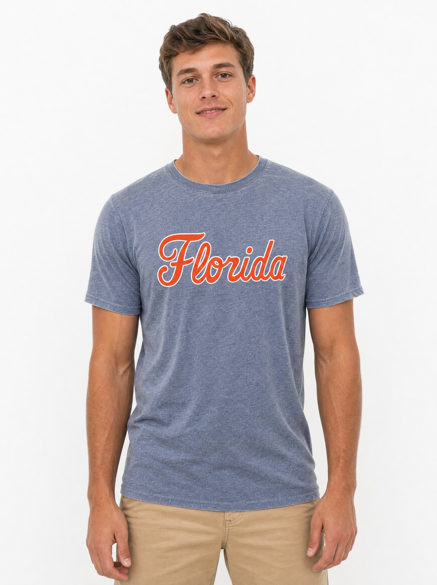 Florida Gators Men's | "Florida Script" Blue Acid Wash Tee
