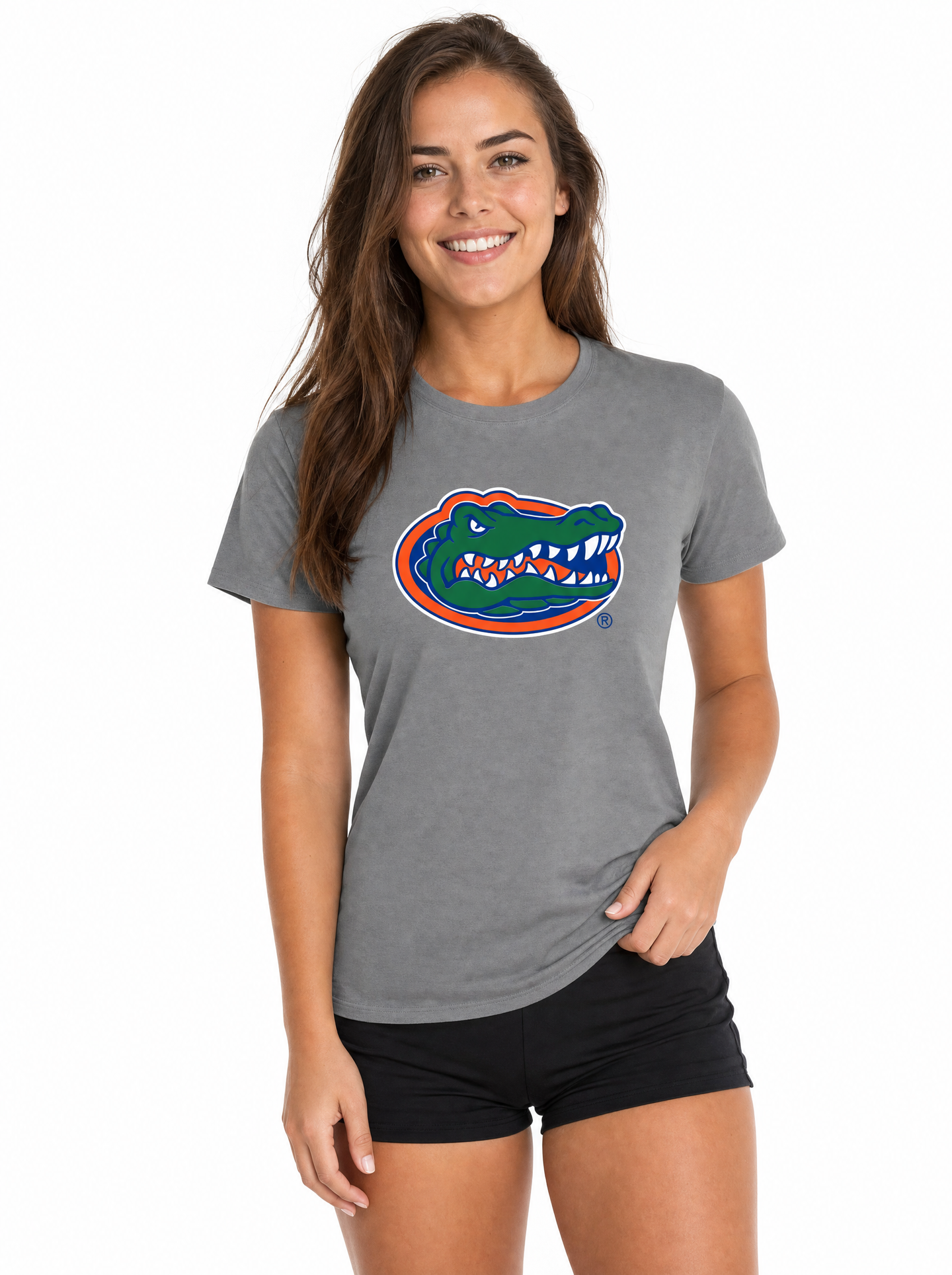 Florida Gators Women's | "Gator Head" Grey Cotton Tee