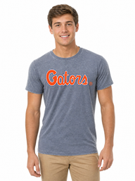 Florida Gators Men's | "Gators Script" Blue Acid Wash Tee